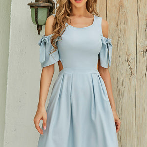 Cutout Tied Cold-Shoulder Dress