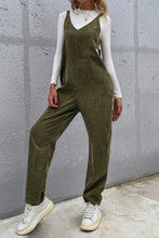 Army Green V-Neck Bow Back Jumpsuit